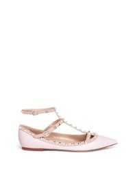 pink valentino rockstud flats